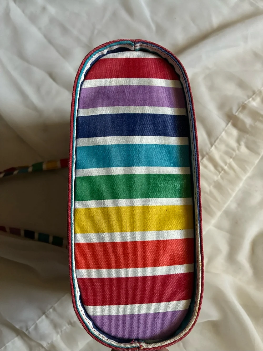 RARE Kate Spade Striped Multicolor Canvas Tote Bag